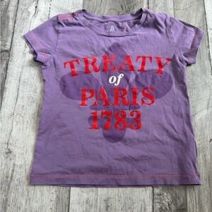 Peek Treaty Of Paris Graphic Tee 4/5 Girls Small Purple Organic